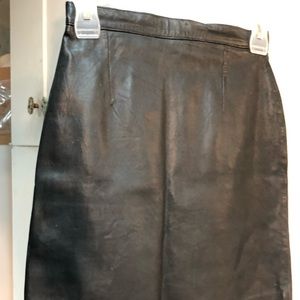 Leather mini-skirt
